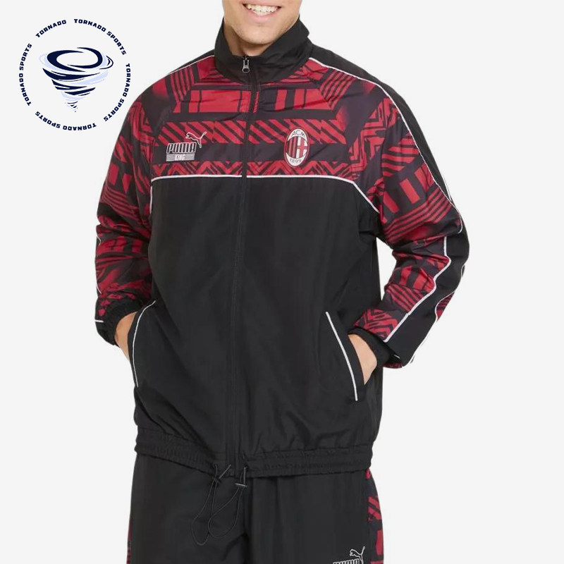 Puma/彪马正品AC米兰联名拼接梭织防风经典休闲夹克外套765095-01