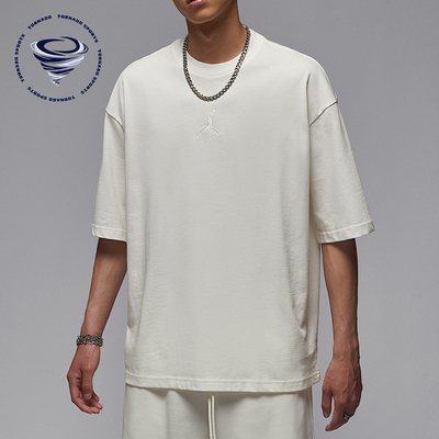 Nike/耐克正品JORDAN男士休闲简约针织透气运动圆领T恤IB7346-133