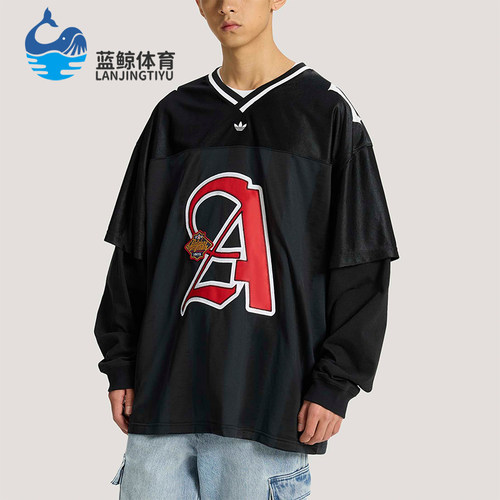 Adidas/阿迪达斯正品三叶草男士休闲运动经典长袖球衣T恤KS5328