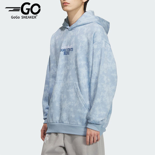 Adidas/阿迪达斯正品2025秋季款男士套头连帽休闲篮球卫衣KC2782