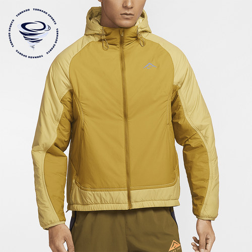 耐克男士运动拼接保暖跑步棉服