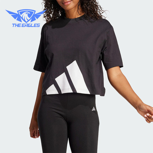 Adidas/阿迪达斯正品2025夏季款女士宽松经典落肩休闲短袖JG8736