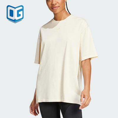 Adidas/阿迪达斯正品三叶草女士宽松针织套头运动透气短袖JD0039