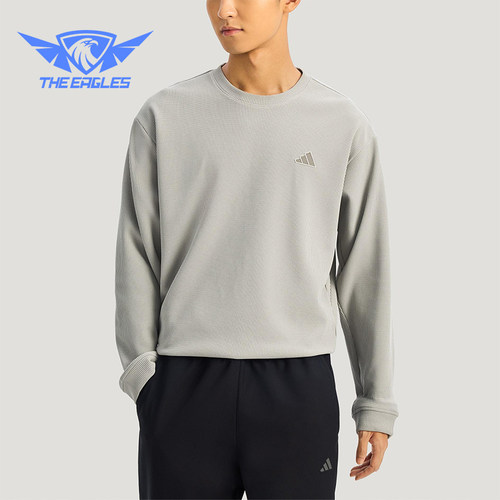Adidas/阿迪达斯正品2025冬季款男士耐穿圆领套头休闲卫衣KR2542