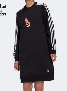 Adidas/阿迪达斯正品三叶草女子舒适运动休闲连衣裙 HT3773