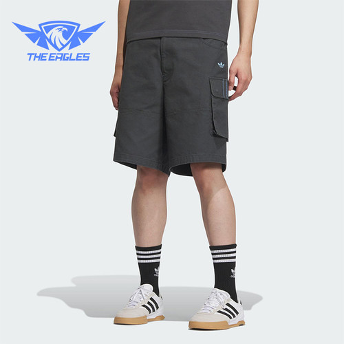 Adidas/阿迪达斯正品三叶草男士运动梭织经典工装宽松短裤KC1435