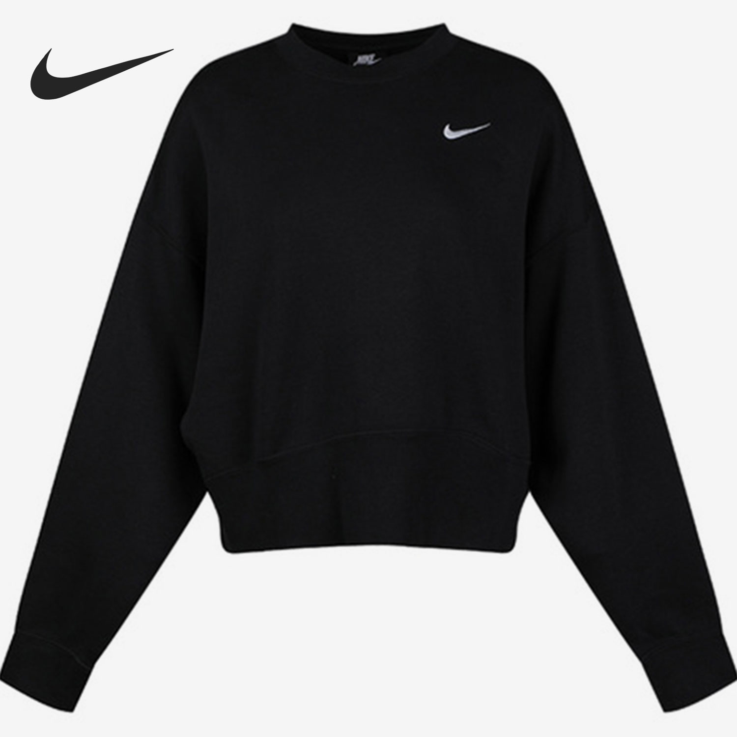 Nike/耐克官方正品女子加绒宽松圆领运动套头衫卫衣 CK0169-010