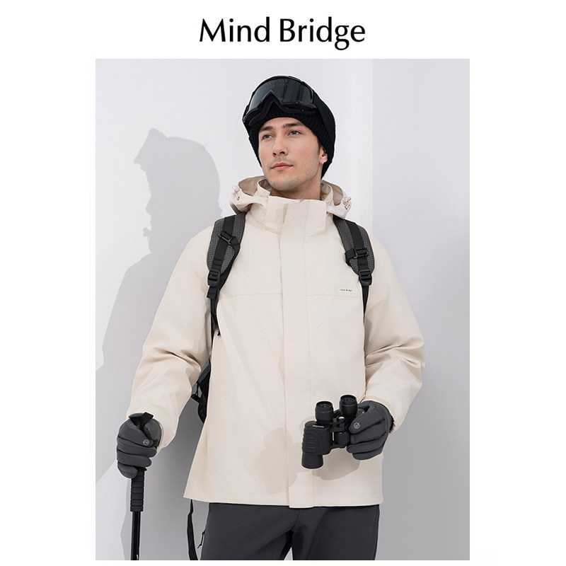 户外防风MindBridge白鹅绒连帽冬