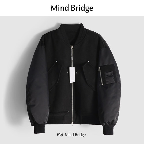 MindBridge棒球领秋冬季棉服夹克