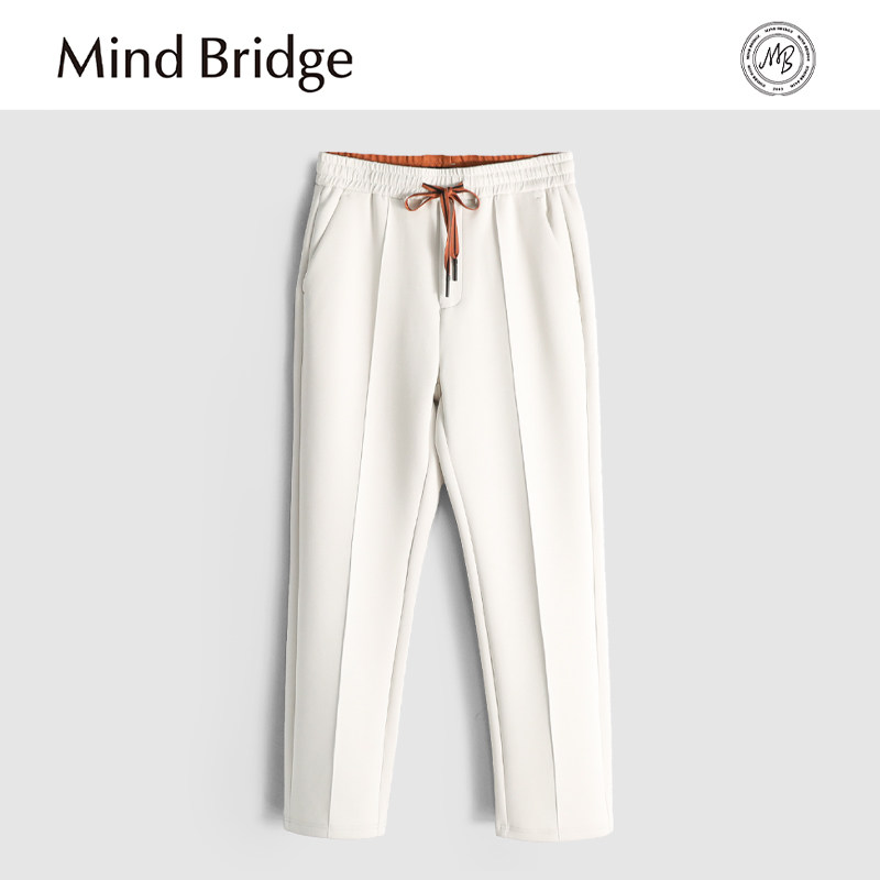 MindBridge新款2025秋季男士弹力直筒休闲裤经典百搭抽绳针织卫裤,男装,休闲裤,淘宝优惠券,粉丝福利购,淘宝优惠卷