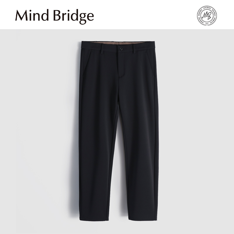 MindBridge新款2025秋冬男士简约商务休闲防风保暖直筒弹力西装裤