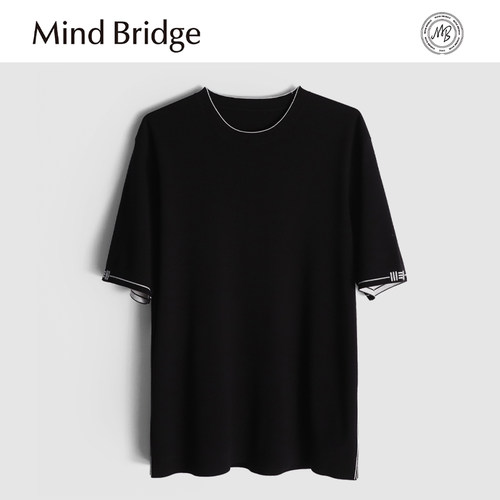 MindBridge新款2025秋冬男士圆领垂感透气保暖内搭短袖针织衫打底