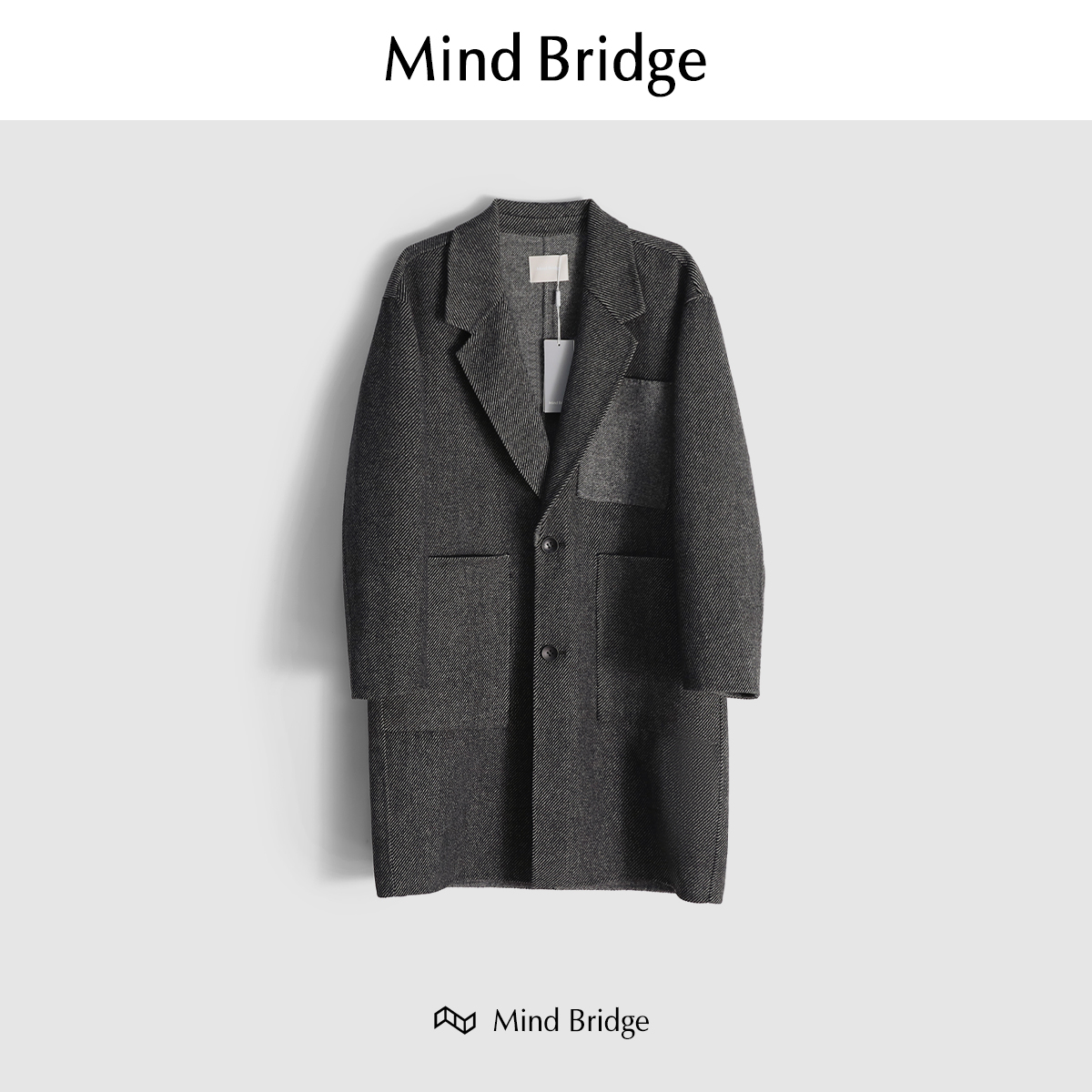 MindBridge绵羊毛呢大衣防风保暖