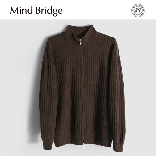 MindBridge新款2025秋冬男士半高领商务休闲保暖内搭针织开衫打底