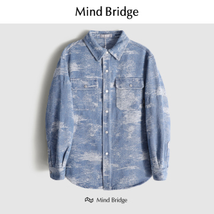 宽松休闲做旧衬衫 重磅男士 夹克防风保暖外套潮 MindBridge 百家好