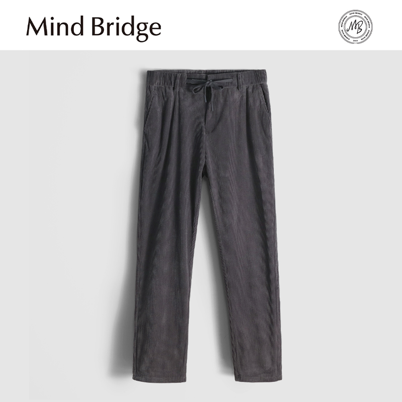 MindBridge新款2025秋冬男士灯芯绒防风保暖宽松商务休闲直筒长裤
