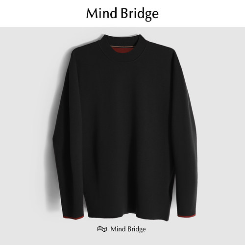 MindBridge绵羊毛圆领针织衫保暖