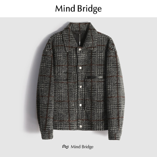 MindBridge羊毛冬呢大衣防风保暖