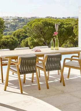 北欧户外藤编桌约庭院花园露天厅休闲椅餐别墅PT-1149酒店防水防