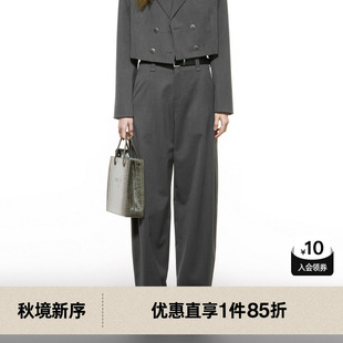 TI率性通勤西装 女廓形简约配腰带直筒休闲裤 裤 尤缇2025秋季 新款