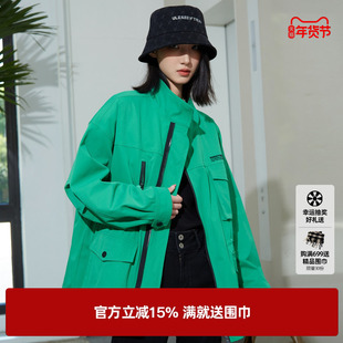 U/TI休绿色工装风派克风衣女设计感显白休闲上衣尤缇2024春季新款