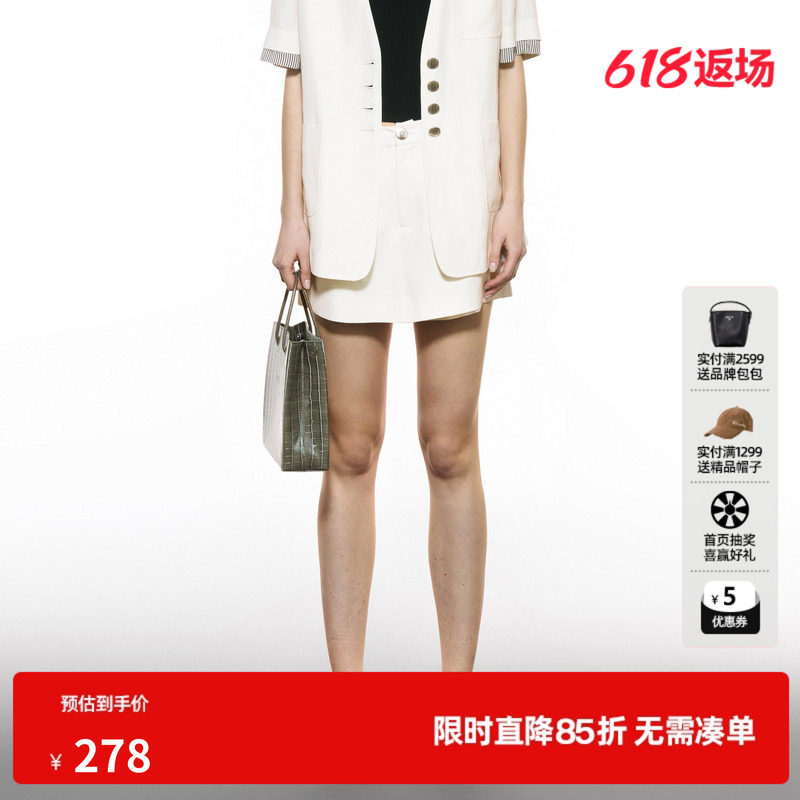 U/TI休闲西装短裙裤女百搭通勤简约高腰显瘦短裤尤缇2025秋季新款