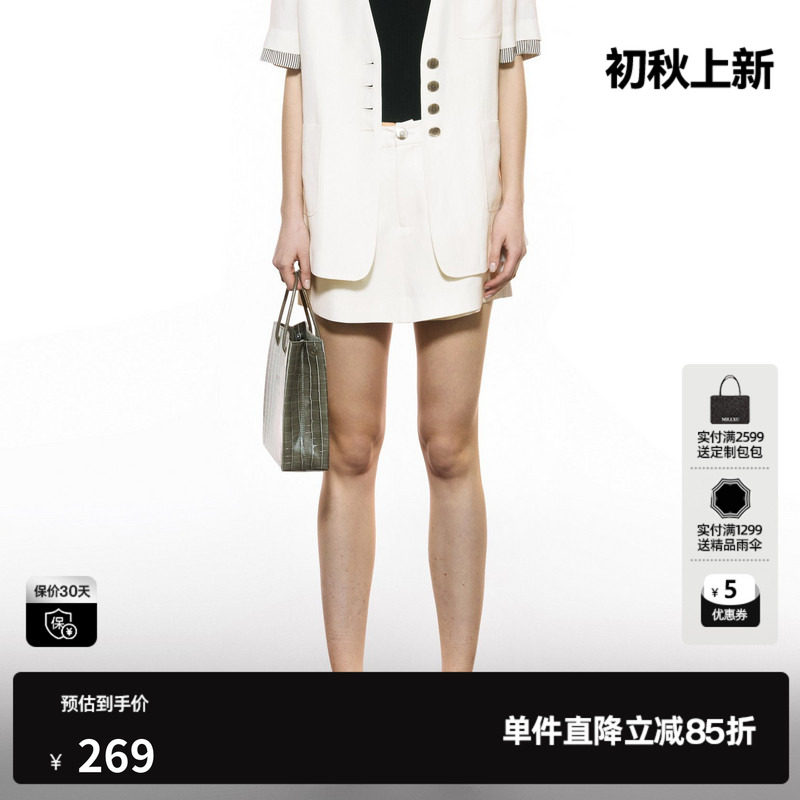 U/TI休闲西装短裙裤女百搭通勤简约高腰显瘦短裤尤缇2025秋季新款