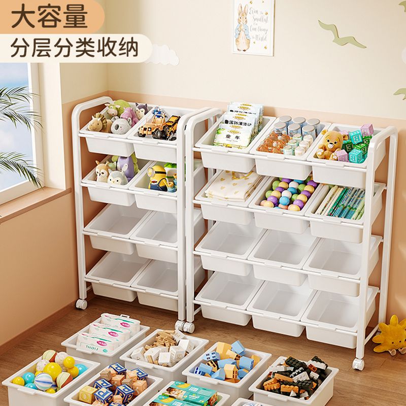 儿童玩具收纳架落地多层可移动架