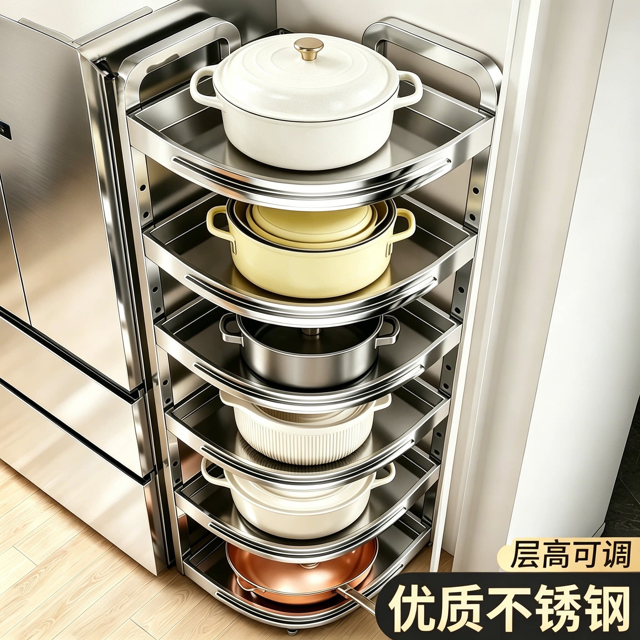 304不锈钢转角多层锅架