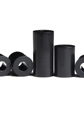 M3M4M5M6M8黑色ABS塑料隔离柱圆形直通绝缘垫S片硬间隔加厚垫高柱