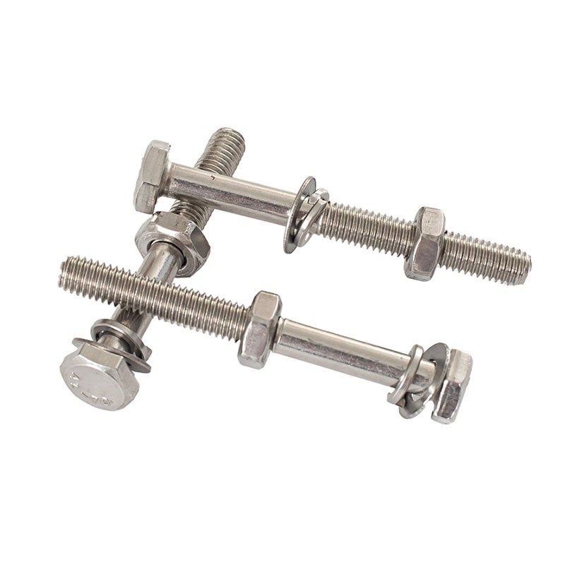 201不锈钢外六角螺栓螺母套装 螺丝垫片全套M6M8M10M12*16-20-150