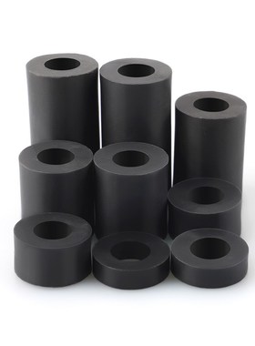 ABS隔离柱黑色塑料绝缘垫圈直通柱垫高柱支撑柱M3M4M5M6VM8M10M12