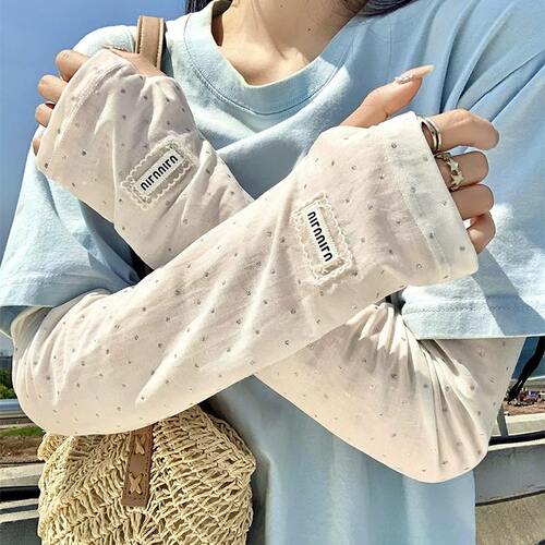 冰丝波点防晒袖套女夏季开车