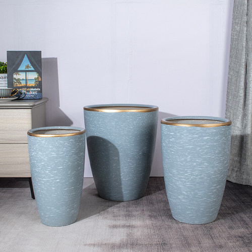 30CM以上特大号口径高款落地陶瓷花盆客厅阳台摆件高筒北欧简约