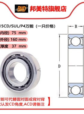 瑞典BMD进口角接触球轴承7315 7316 7317 7318CD DB DF P5 P4配对