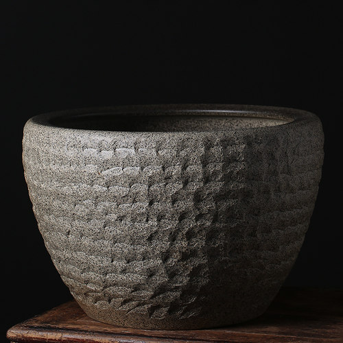 复古陶瓷大缸种树花盆家用室外庭院养鱼盆荷花睡莲金鱼水缸特大号