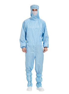 京东方百级净化无尘服紫色防静电连体F服全身防护服BOE工程工作服