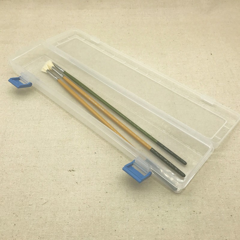热销简约透d明文具盒 塑料加长水粉画笔盒 美术用品个性铅笔盒儿
