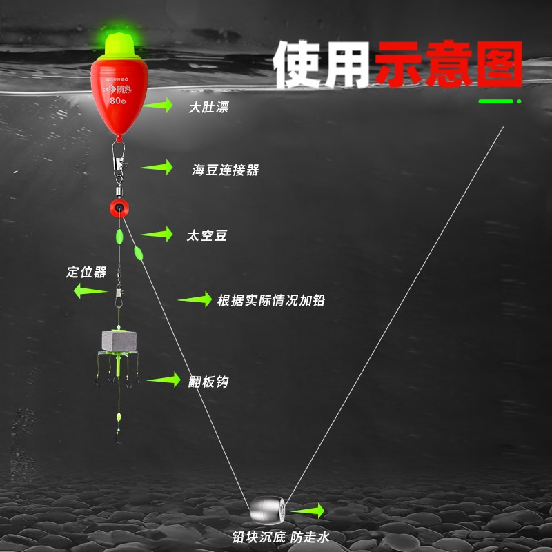 热销电子夜光大肚漂浮钓鲢鳙远投B海竿抛竿海钓电子漂夜钓鱼漂海