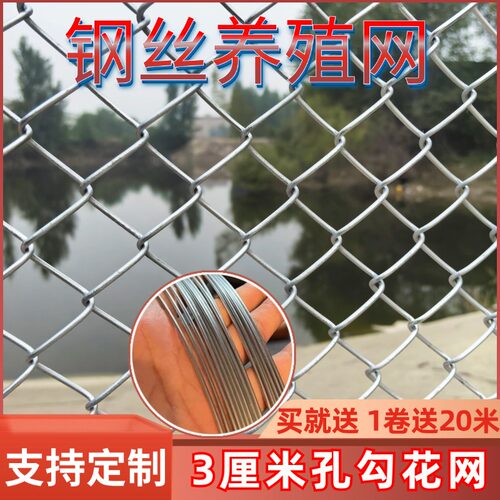 热销热镀锌铁f丝网勾花网养殖网围栏网牛羊防护网钢丝网加密小孔
