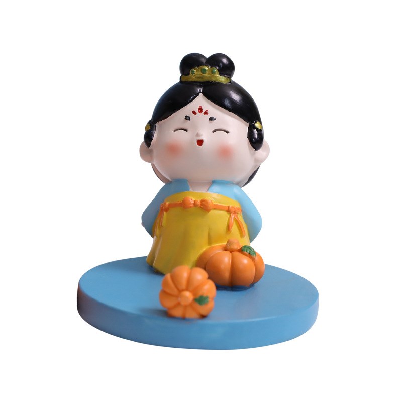 新款唐仕女手机支架摆件中式可爱宫女办公室桌面装饰品创意女生日