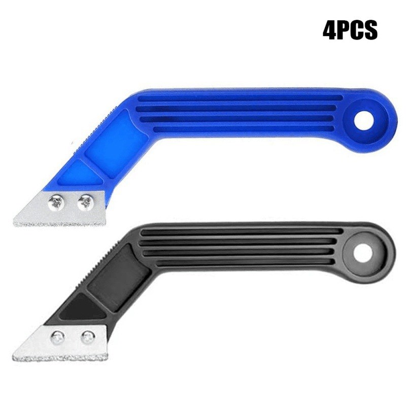 新款跨境热卖黑色蓝色斜角手柄刮刀组合刮耙工具地板瓷砖清洁修整