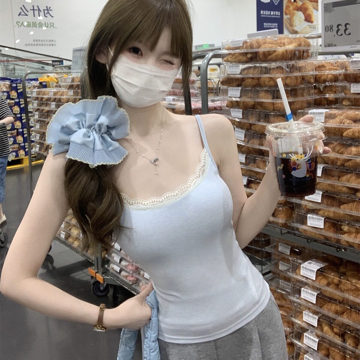 跨境外贸爆款蕾丝花边吊带女夏季内搭外穿白色纯欲风辣妹紧身背心