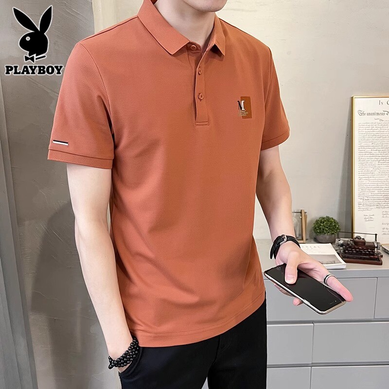 花花公子翻领Polo衫男士短袖t恤2026年夏季新款商务半袖上衣服男T
