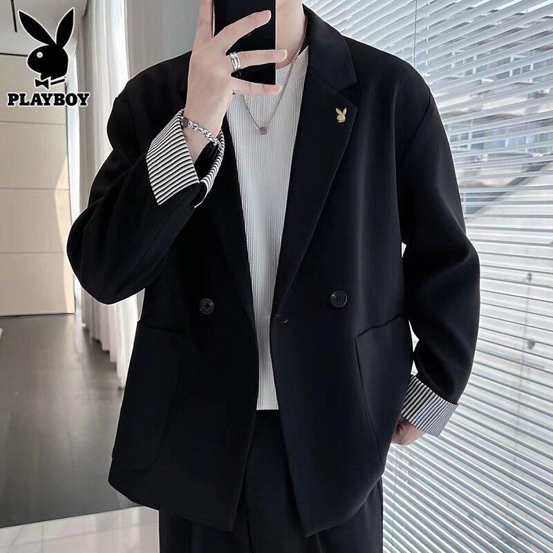 花花公子休闲西服男士便服单西春季新款高级感韩版潮流西装外套男
