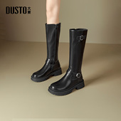 大东显瘦骑士靴女2026新款 秋冬靴子黑色厚底长筒靴不过膝高筒长靴
