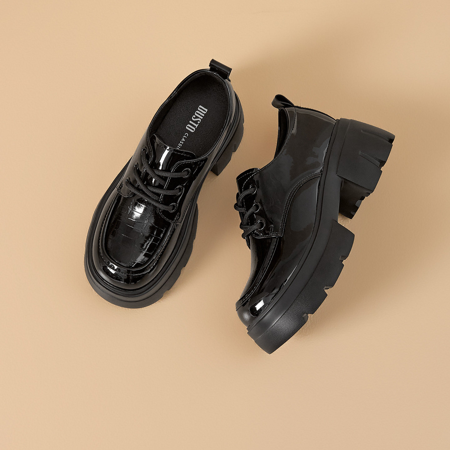 大东官方正品厚底乐福鞋小皮鞋