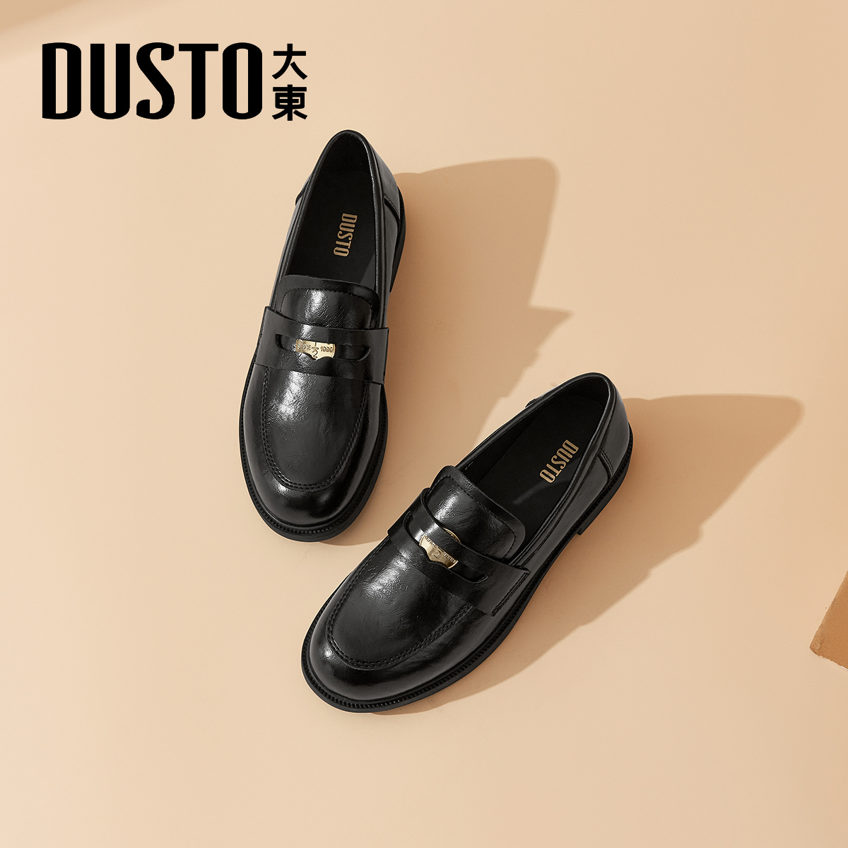 大东官方正品山茶花乐福鞋英伦风