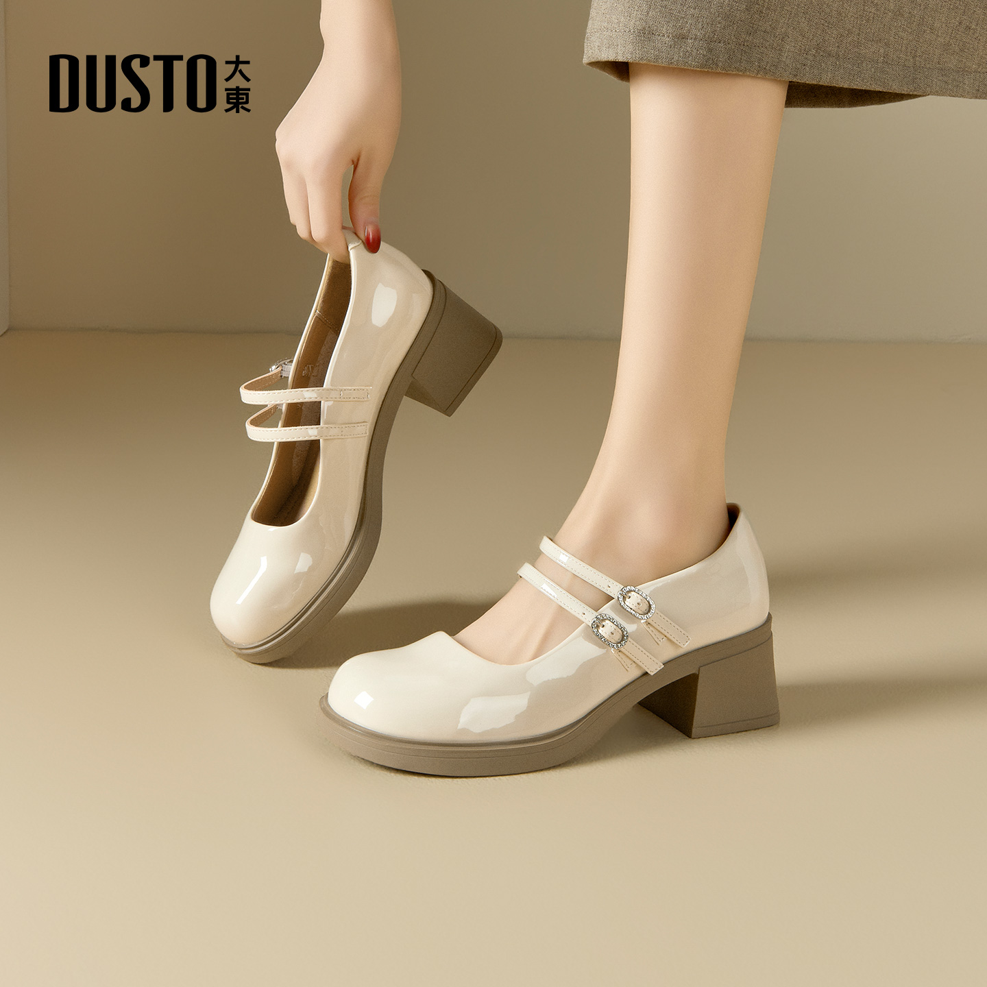 大东官方正品法式浅口玛丽珍单鞋