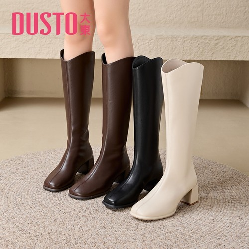 大东高跟长靴法式v口长筒靴